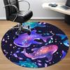 1pc Galactic Sharks Office Round Area Rug, Indoor Mat Suitable ForOffice, Under Office Chairs Bedroom Living Room Home Decor, Room Deco, D075