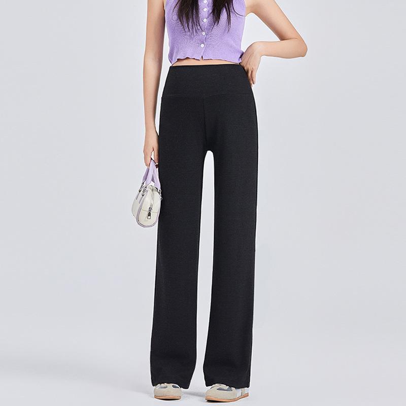 

Брюки для беременных весна и осень верхняя одежда брюки с широкими штанинами не стесняют живот прямые брюки из липкого риса полуподдержка новая весенняя одежда M（90-110） чёрный