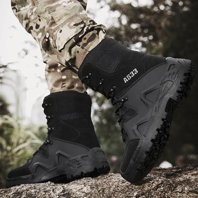 Militärfan-Stiefel in großer Größe werden als taktische Stiefel geliefert Mittlere Kampfstiefel Outdoor-Wander-Trainings-Bergsteigerstiefel