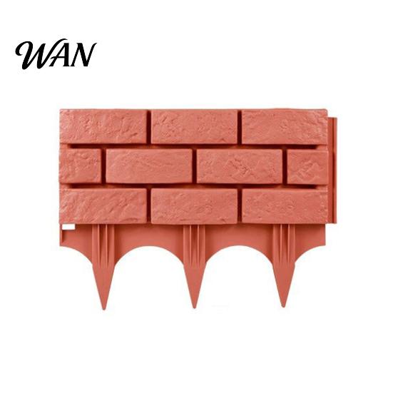 Lawn Border Fencing Plastic Garden Retaining Fence Brick Look Edging Outdoor Landscape Decorative Picket Panel for Flower Beds Paths Lawns Yard