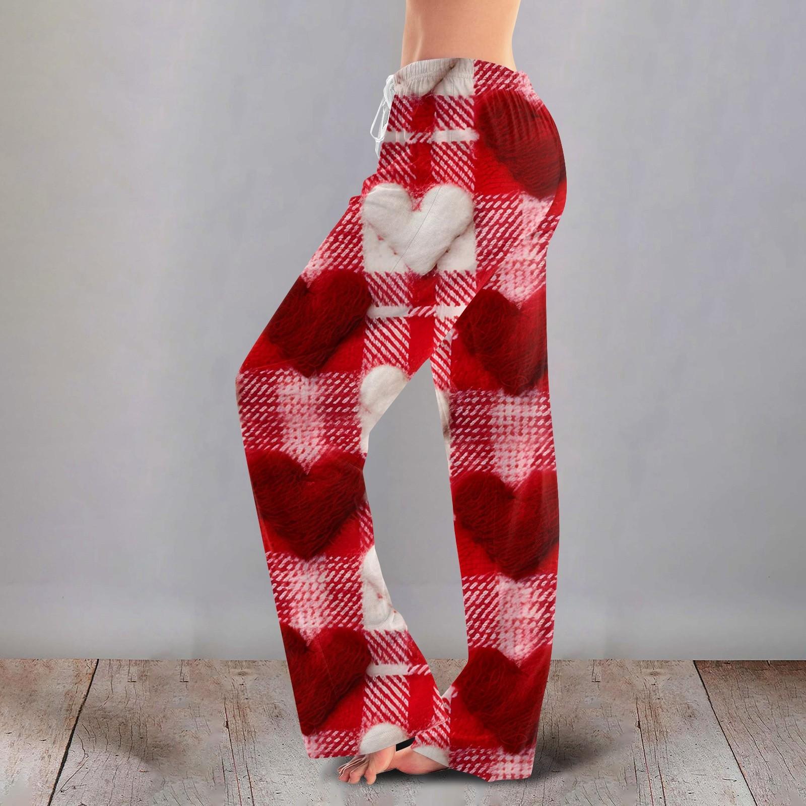 

Женские повседневные прямые брюки с принтом повседневные длинные брюки S красный