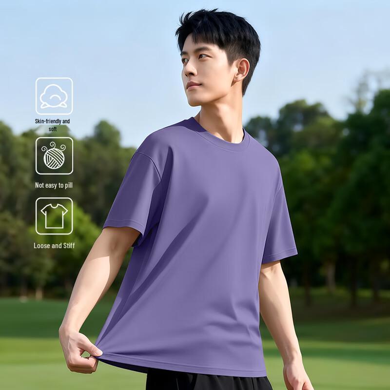 XueZhongFei Men s 2026 Summer Heavyweight Cotton T-Shirt 2XL
