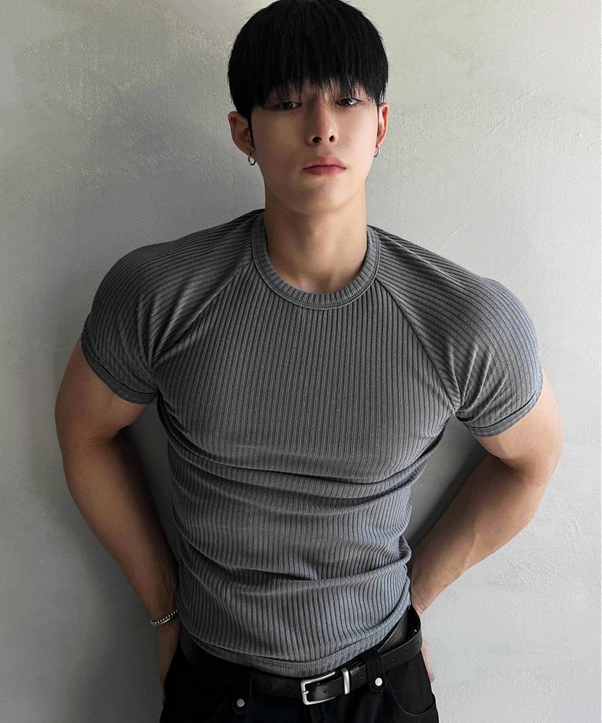 Siaosiko Muscle Fit Round Short Sleeve Knit