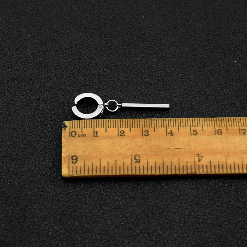 Unisex Stainless Steel Square Earrings - Simple European & American Design