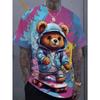 Fashion Men's T-Shirt 3D Cool Bear Print Short Sleeve T-Shirt Hip Hop Street Style Top Summer Men's Loose Outdoor Casual Clothes