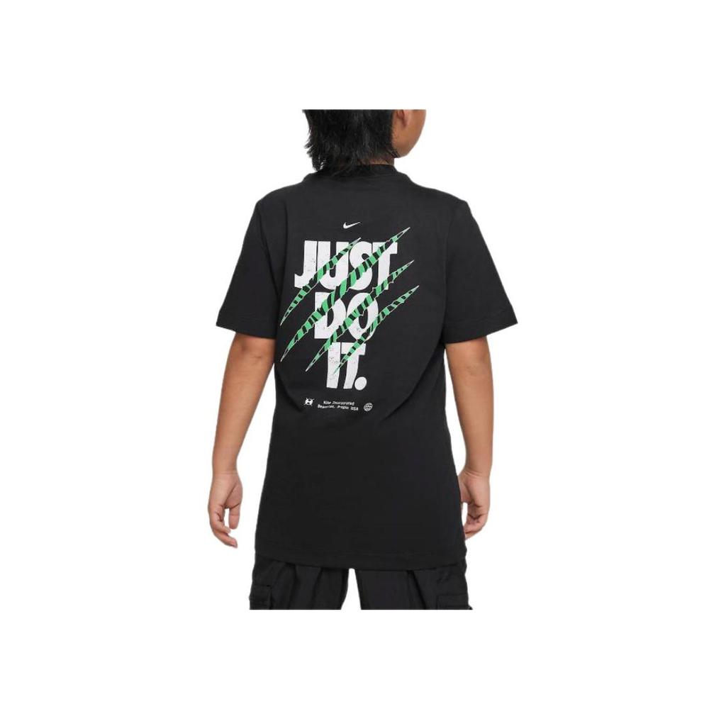 Nike Sportswear Logo Print Short Sleeve T-Shirt Kids Tops Black FD0845010
