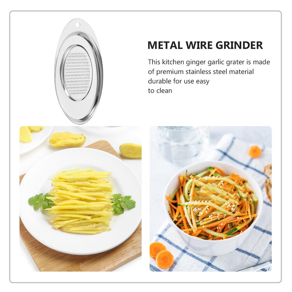 Stainless Steel Ginger Grinder Household Grater Garlic Square Reusable Metal Wear-resistant