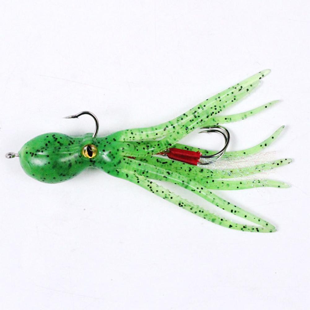 Squid Fishing Lure Saltwater Sea Lure Silicone Soft зелёный