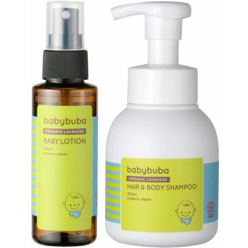 Babybuba Organic Baby Skincare [Shampoo & Lotion] Moisturizing Baby Skincare for the Whole Body, Relaxing, Made In Japan (Suitable for Newborns and Up