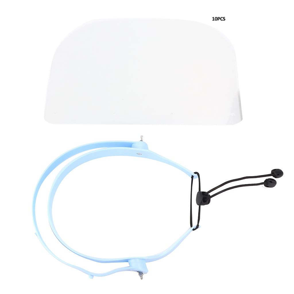 10pcs Dental Face Shield Waterproof Antifog Protective Face Cover with Frame