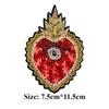 Large Handmade Bead Embroidered Red Heart-shaped Cloth Sticker, Fashionable DIY Clothes, Pants and Jackets Decorative Decals