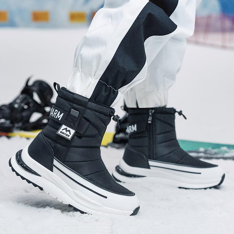 Women's Winter Snow Boots Plus Velvet Thickened Travel Warm Non-Slip Cotton Boots Mid-Tube Boots Cotton Shoes Casual Comfortable