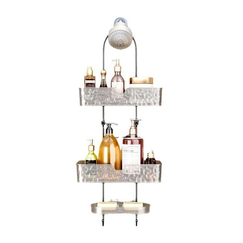 

AEE4-Bathroom Shower Organizer, Hanging Shower Organizer, Three Tier With Soap Holder, Overhead Shower Organizer,