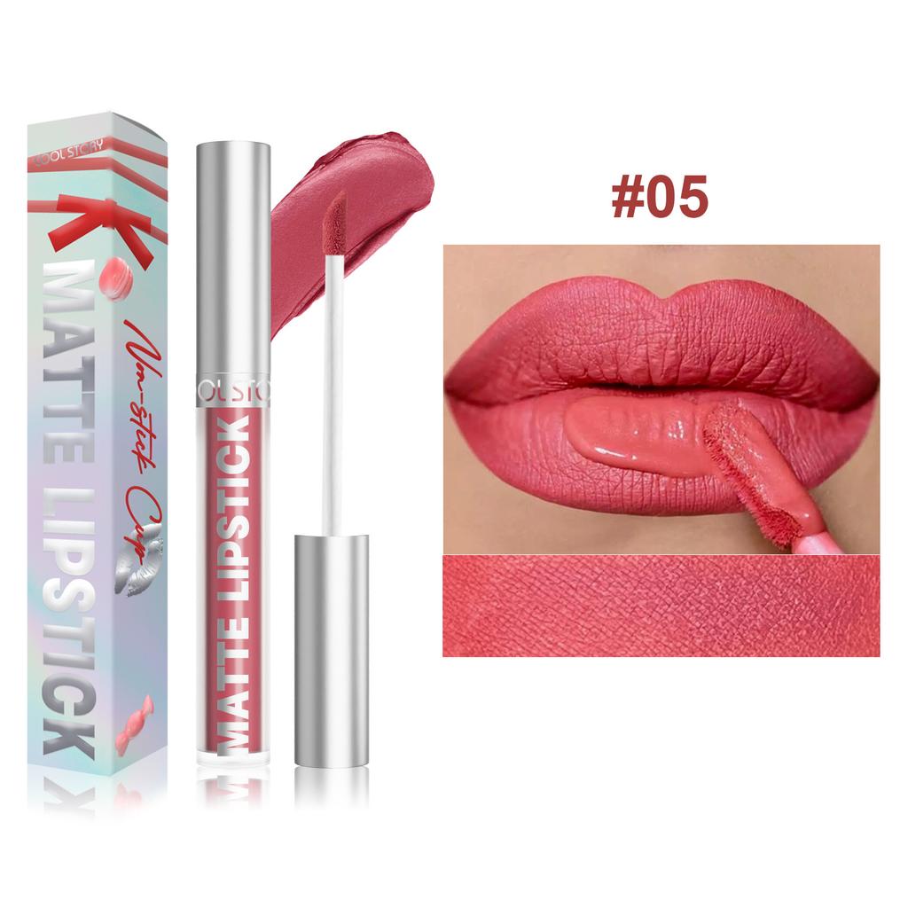 Non-stick Cup Matte Color-fixed Lip Glaze Velvet Matte Surface Not Easy To Decolorize Liquid Lipstick Sexy Long-lasting Color Waterproof Lip Gloss