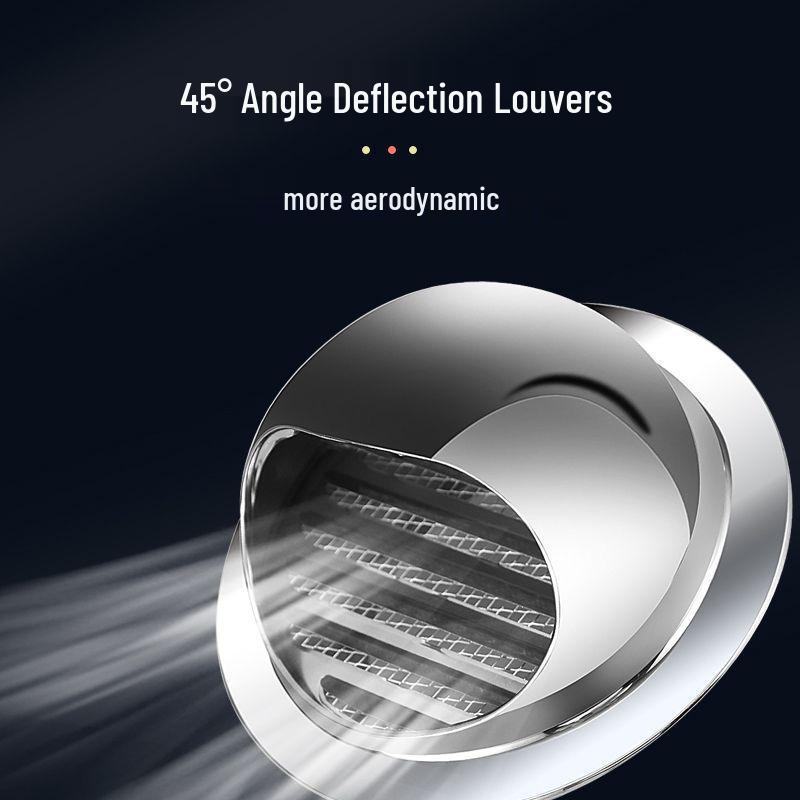 Stainless Steel Exterior Wall Vent Cap: Breathable, Windproof Exhaust Hood for Smoke and Duct Ventilation