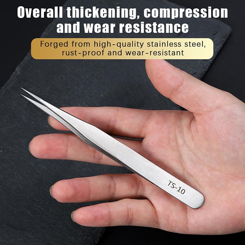 6Piece Stainless Steel Tweezers Bent Straight Tweezers For Fine Work In Crafts