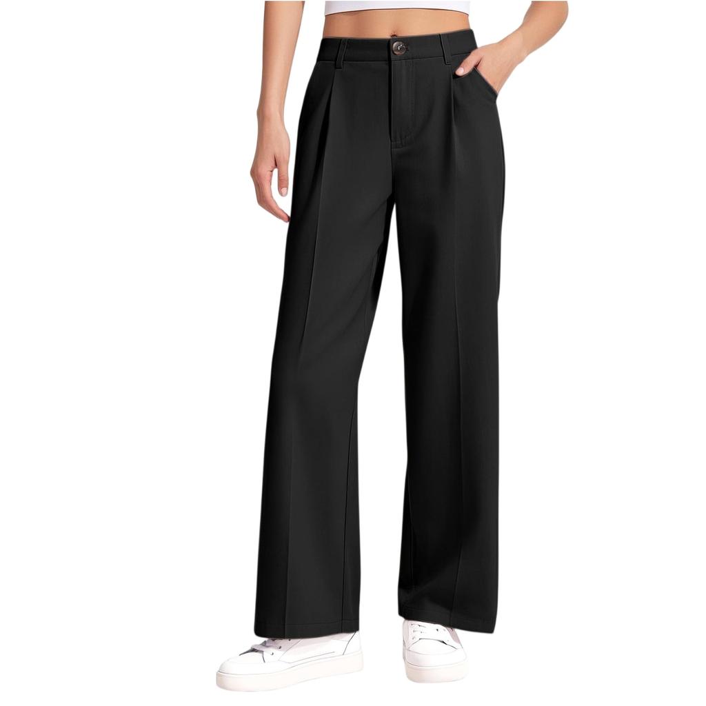 Girls High Waisted Versatile Color Casual Pants