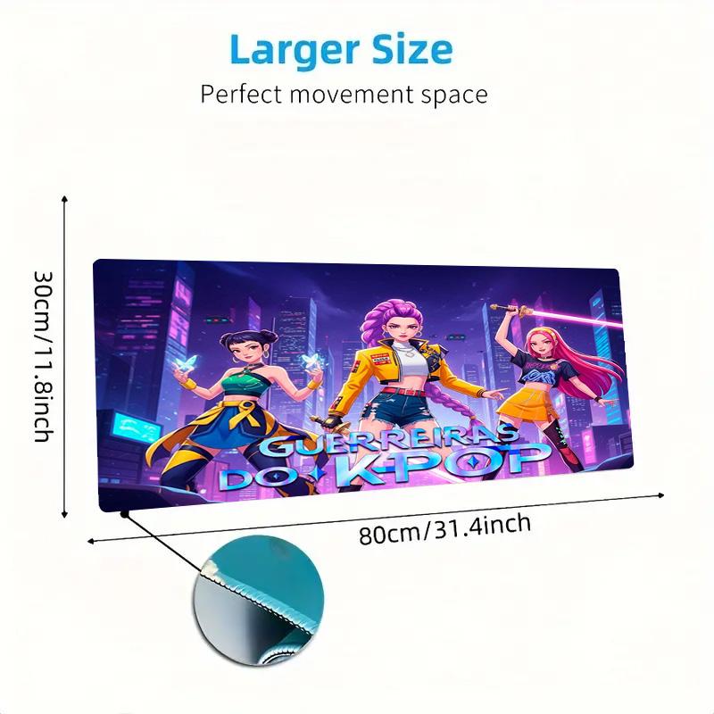 Cacciatori di Demoni Kpop Colore Tappetino Mouse Grande Tavolo da Gioco Cuscino Antiscivolo Laptop Tablet Tappetino Mouse Grande Tappetino XXL Mini PC Tappetino da Gioco Con Bordo Lock