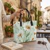  Daisy Print Canvas Tote Bag Fashion Large Capacity Casual Shoulder Handbag for Daily Use