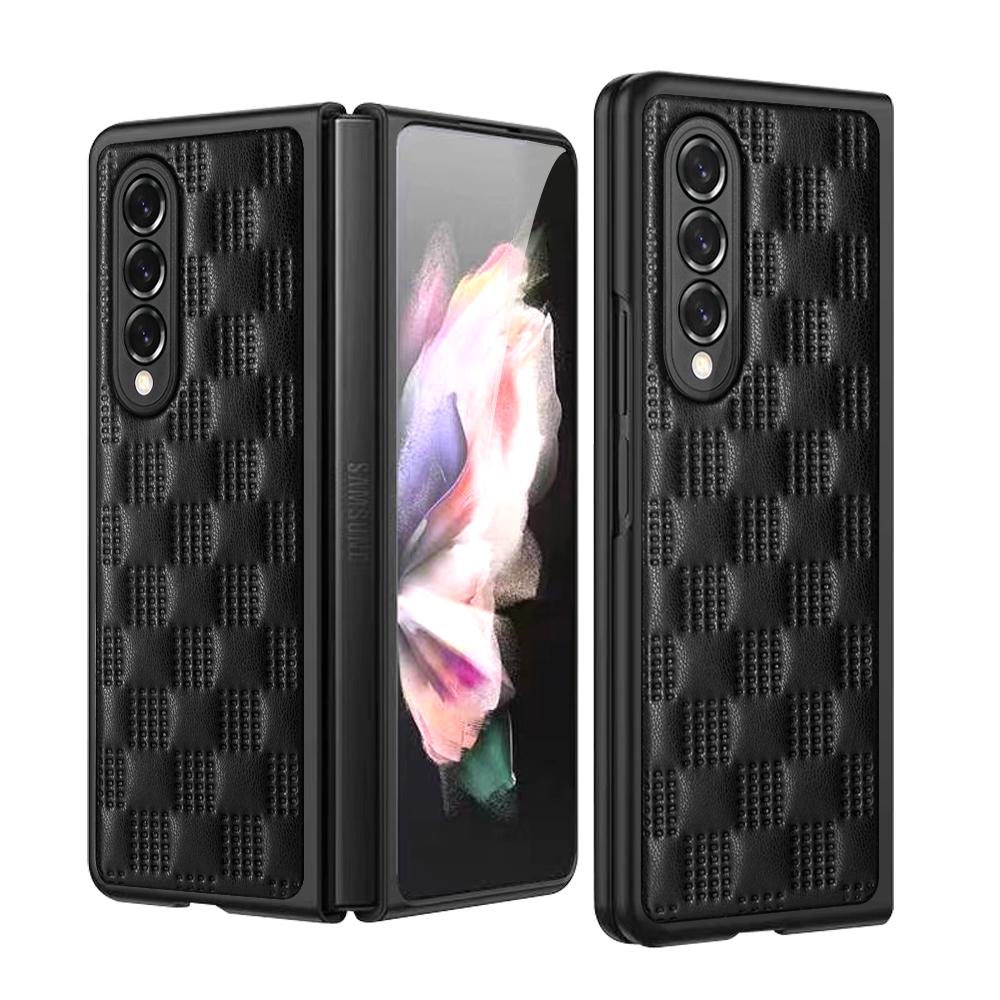Anti-Fingerabdruck Stoßfest Lederhülle für Samsung Galaxy Z Fold 3 5g Fold3 Rutschfest Mattes Gefühl Coque