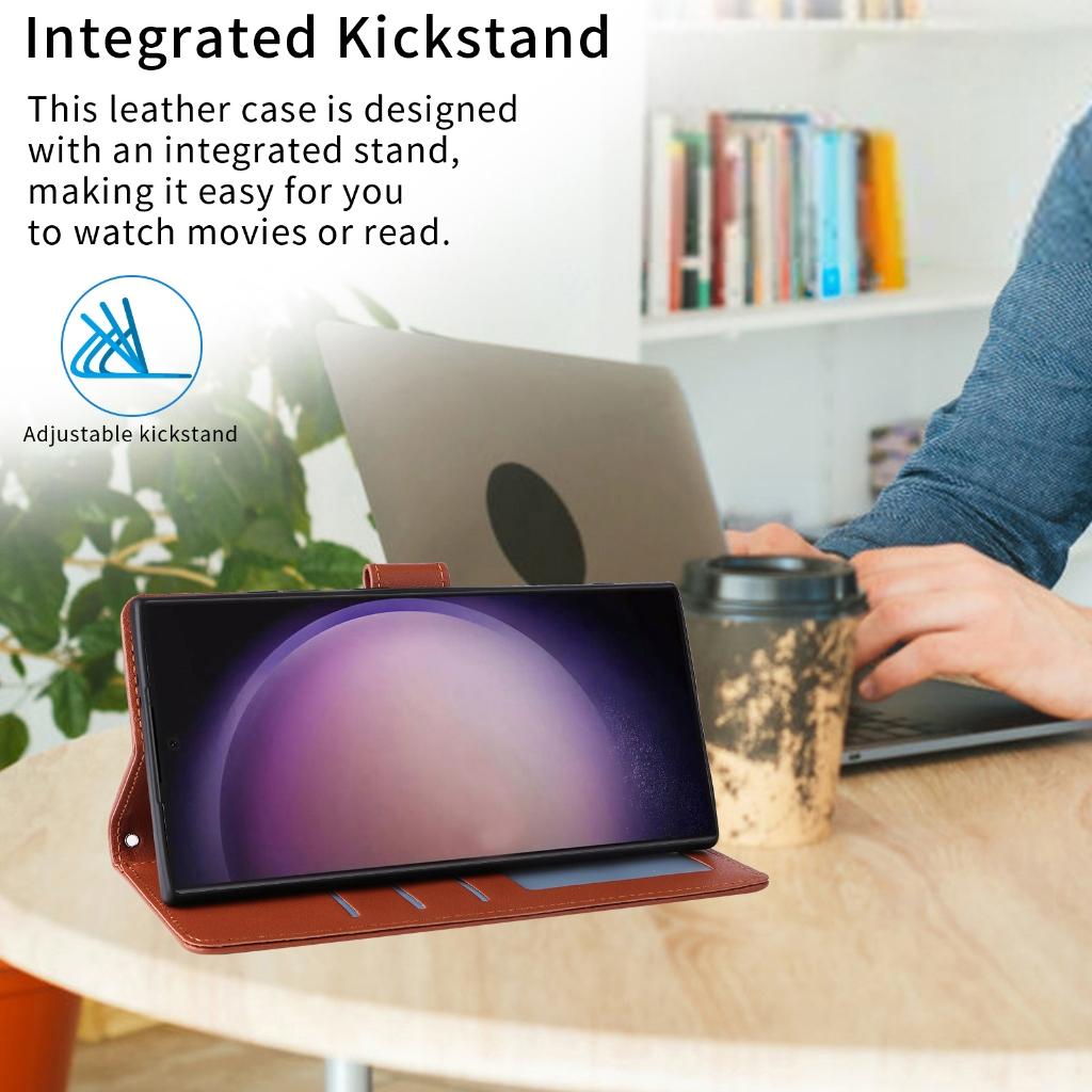 Para Samsung Galaxy S24 Ultra S23 FE S22 S21 Plus A05 A05S S24Ultra S23FE S20FE Cartera con Tapa Cuero PU Parachoques de Silicona Suave a Prueba de Golpes Cubierta Suprema