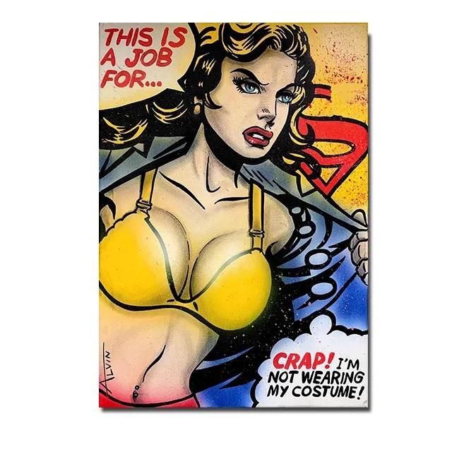 Sexy Ass Frau Wandkunst Poster Sexy Brüste F You Leinwand Malerei Anime Mädchen Appeal Dekor Gemälde für Zuhause Schlafzimmer Bar Erwachsene