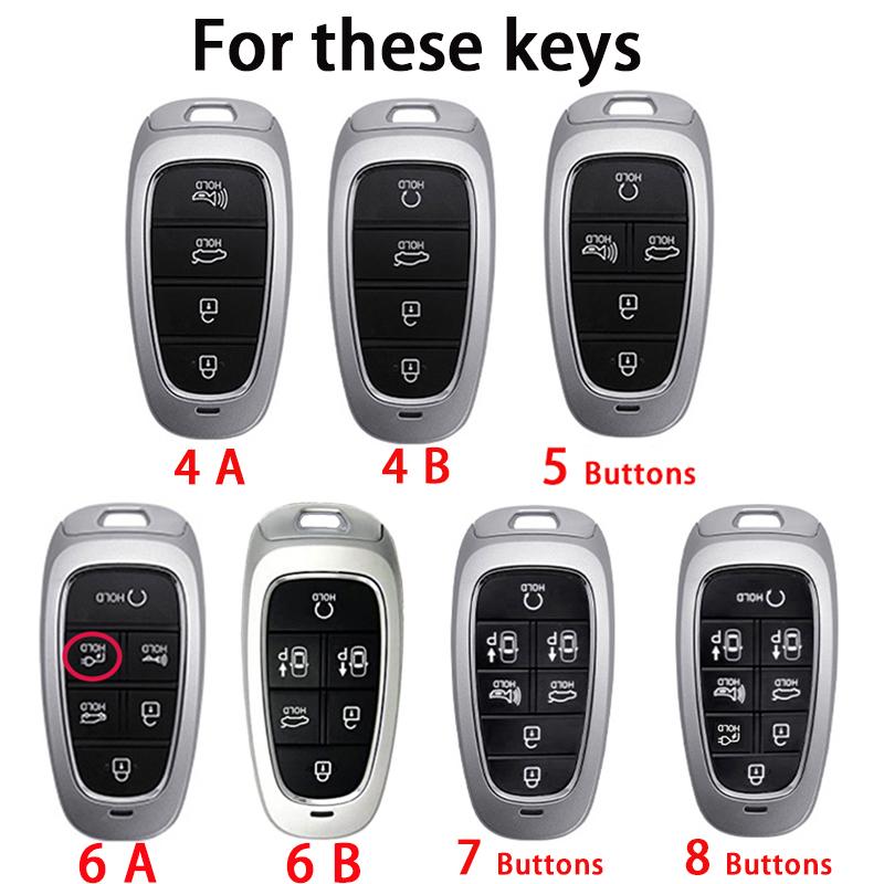 TPU 4 5 6 7 8 Buttons Car Key Case Cover For Hyundai Santa Fe Tucson 2022 NEXO NX4 Ioniq 5 Atos Prime Solaris 2021 Accessories