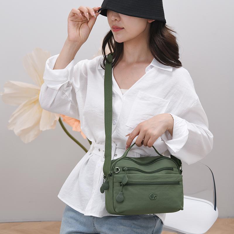 Solid Color Nylon Shoulder Crossbody Bags For Women Mother Handbag Waterproof Shopping Small Tote Bags For Outdoor Travel Daily