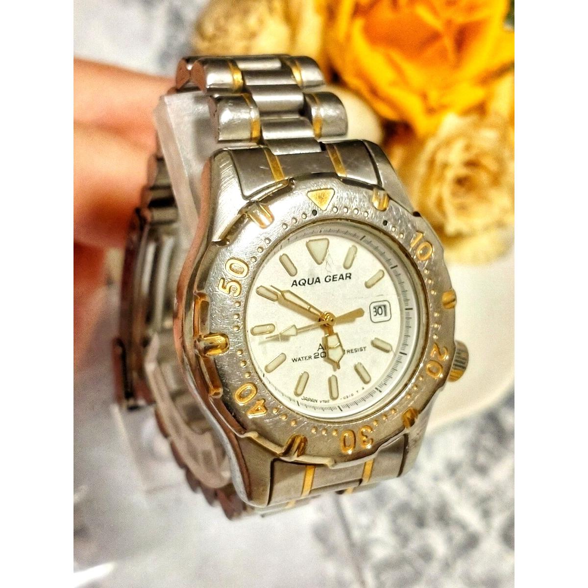 Рабочий товар Новая батарея заменена SEIKO ALBA Aqua Gear Мужские Женские Часы Золотой Серебряный Унисекс