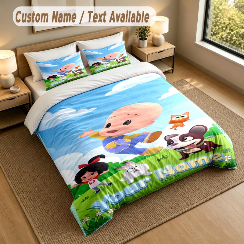 Custom Name Text Bedding 3Pcs Set,Cleo & Cuquín 1 Duvet Cover 2 Pillowcases Soft Bed Linen For Gift