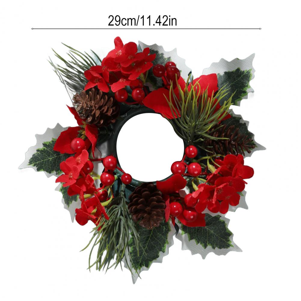 Ljuskrans av tallbarr Jul Ljusring Festlig Säsongsmässig Ljushållarring med Mini Tallbarr till Jul