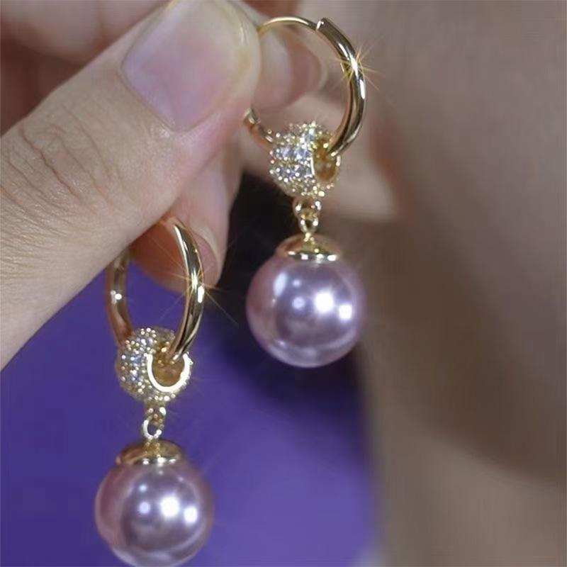 S925 Sterling Silver Pearl Stud Earrings - Light Luxury, High-End, Retro, Ins Style