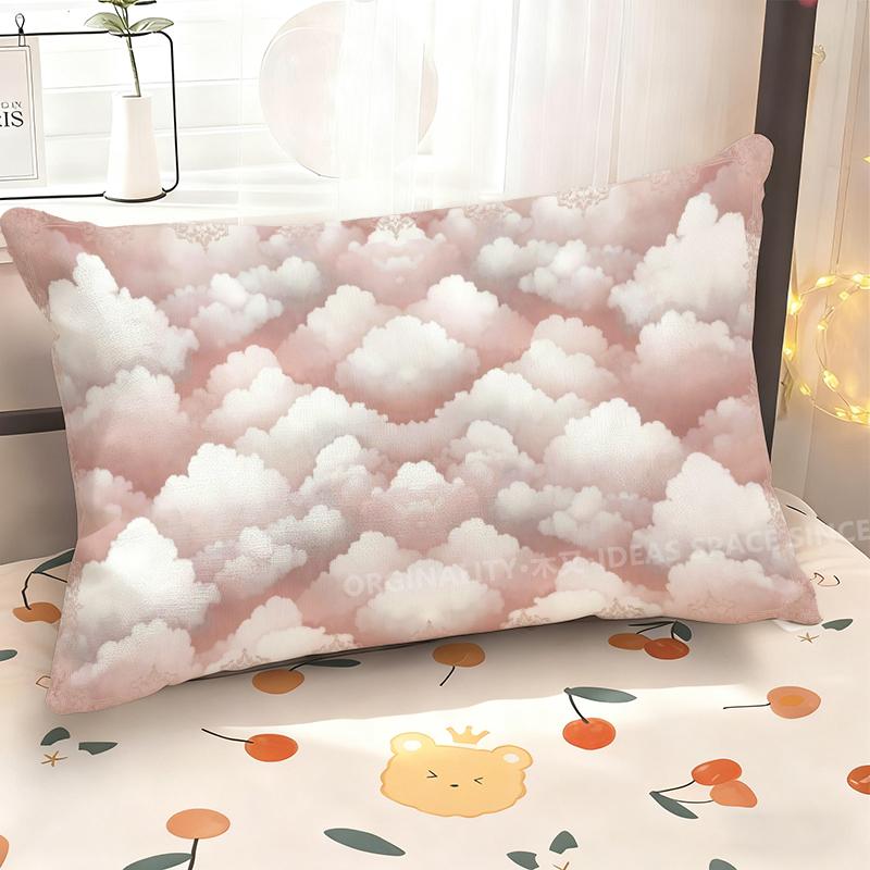 Cloudy Dreamy Pink Pillowcase Suitable For Sofa Bedroom Car Pillow Cover Cushion Rectangular Back Cushion