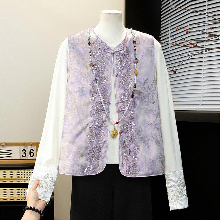 

2026 New Women s Chic Chinese National Style Vest for Spring and Autumn - Trendy Fashionable Shoulder Cape M