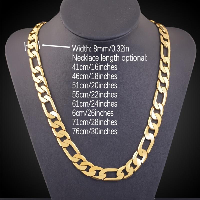 1pc Fashion Golden Plated Thick Chain Necklace, Trendy Pendant Necklace For Men