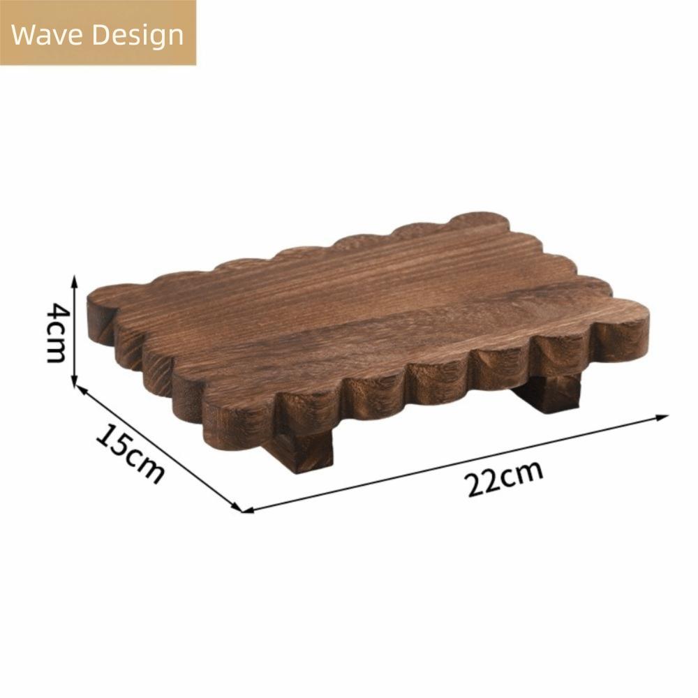 Solid Wooden Storage Tray Decorative Wooden Decorative Pedestal Wooden Plant Stand  Kitchen Display
