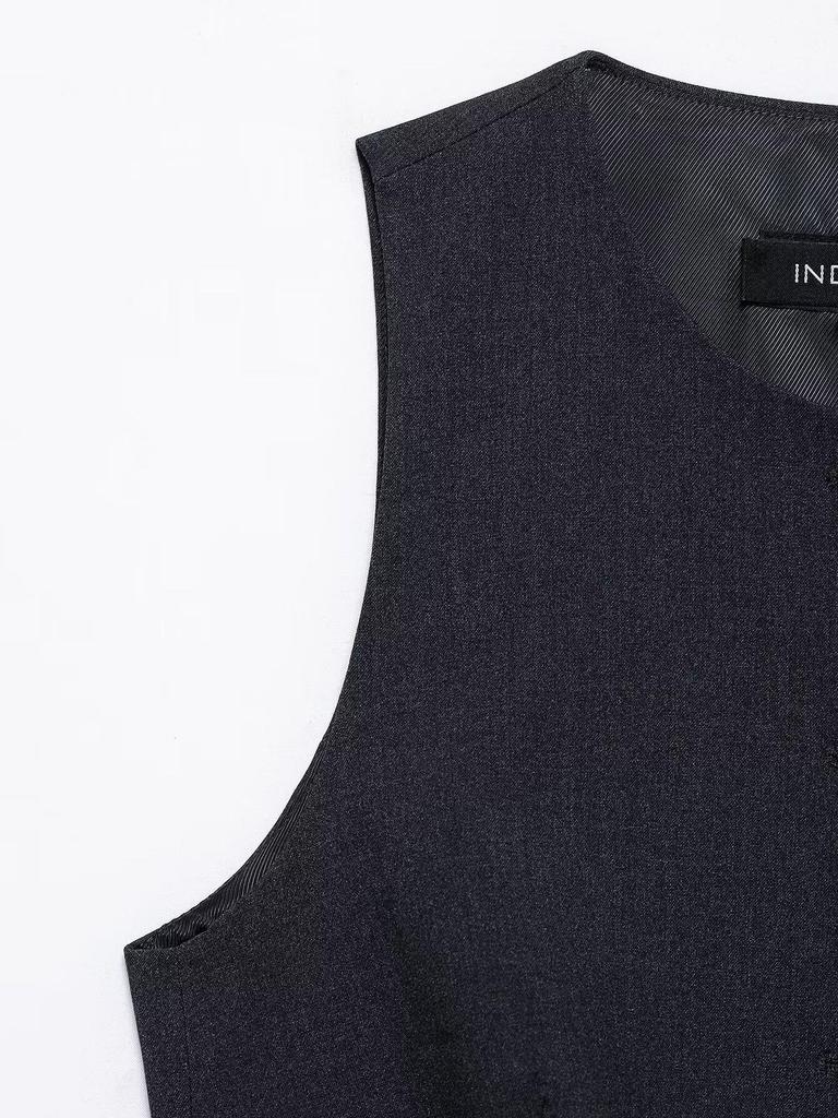 Vestă fără mâneci slim fit pentru femei, stil european și american, Primăvara 2025, Veston, Fustă și Pantaloni