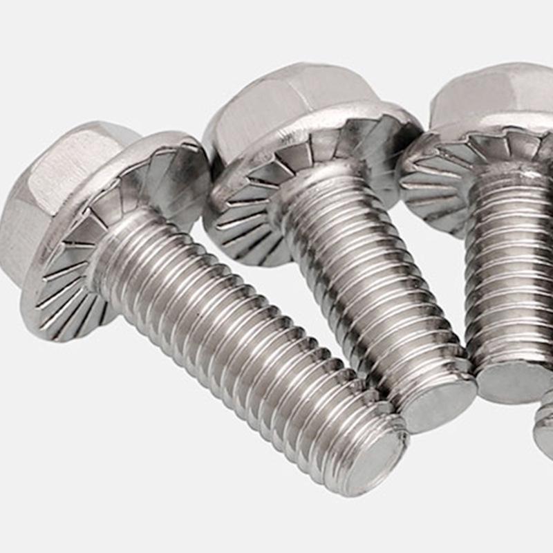 Nickel-Plated Hex Flange Bolt with Cross Recess and Washer M3/M4/M5/M6.