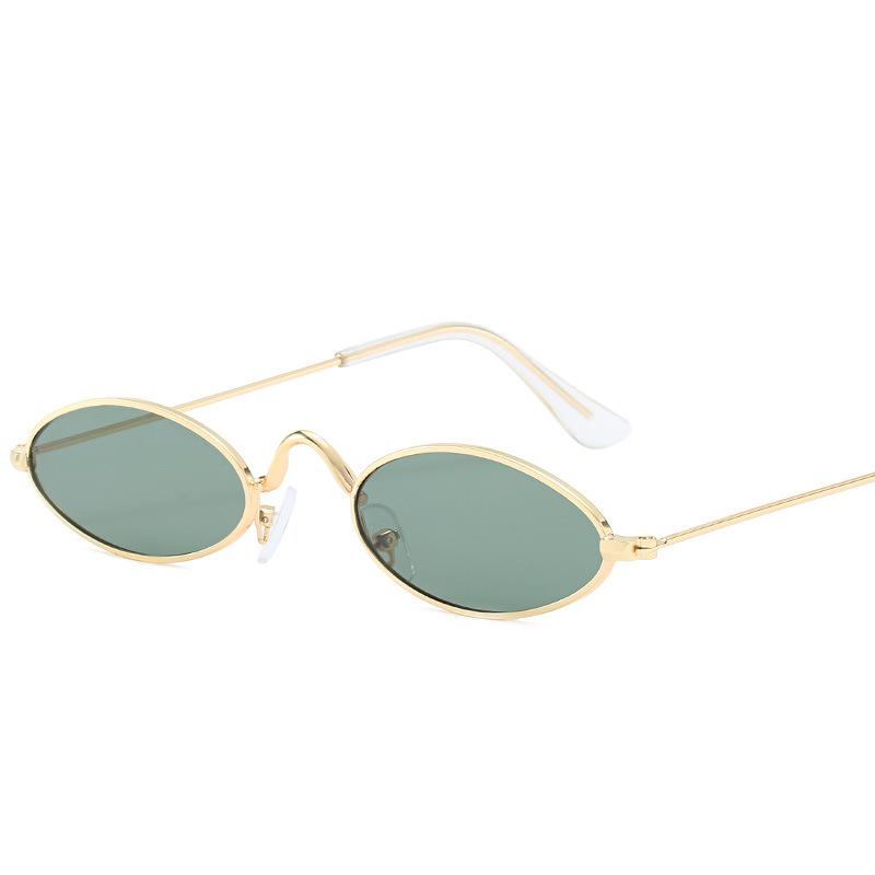 European and American small frame oval sunglasses metal marine sunglasses trendy street fashion glasses