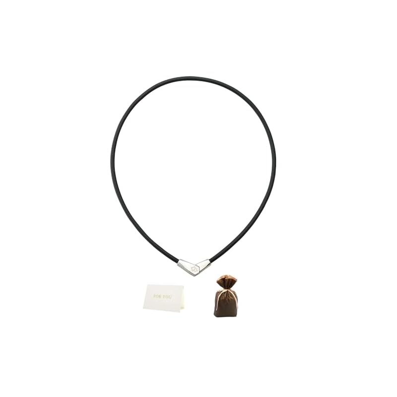 Colantotte ALT Verstellbares Halsband (L: 51cm/Schwarz x Silber) mit Geschenktüte und Grußkarte