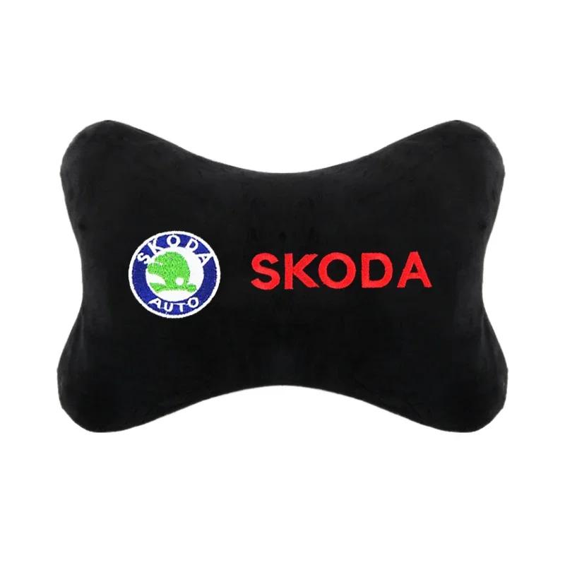 Poduszka pod szyję do samochodu Ochraniacz zagłówka z pluszu Uniwersalna poduszka na zagłówek i oparcie Do Skoda FABIA YETI KAMIQ KODIAQ SUPERB RAPID