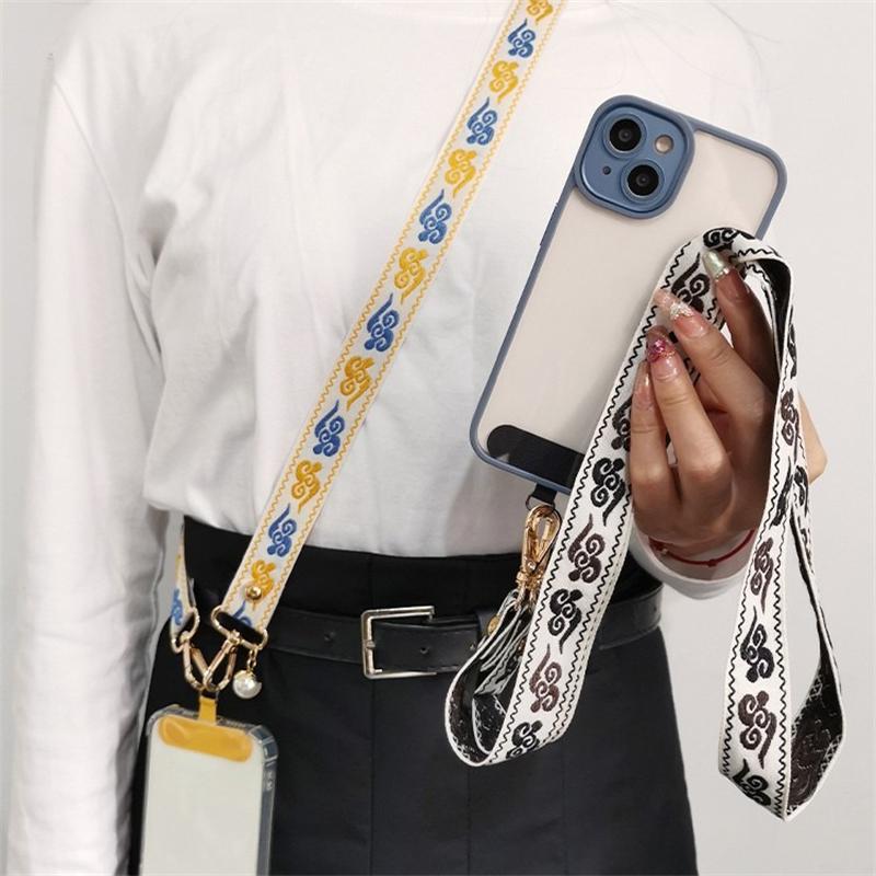 Stylish Colour Cloud Nylon Phone Lanyard Crossbody Strap Trendy Mobile Phone Accessories Versatile Lanyard Adjustable Lanyard