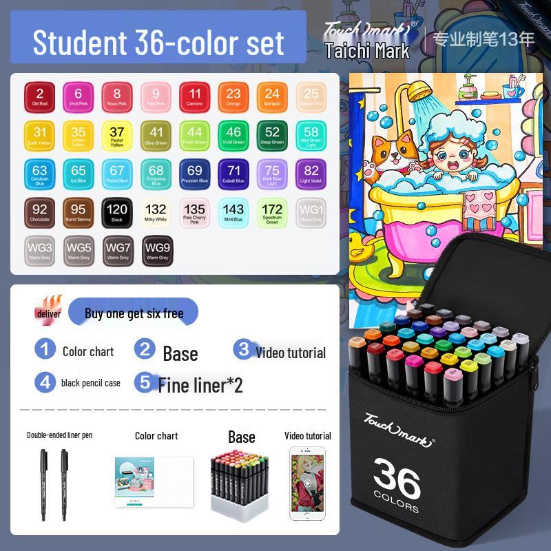 Touchmark 168-Color Alcohol-Based Marker Set with Durable Tips for Students