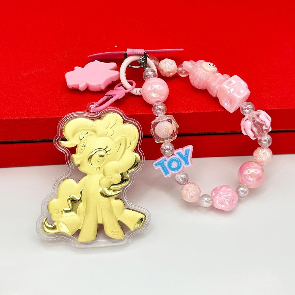 2026 Year of the Horse Wealth Charm Cute Gold Phone and Bag Lanyard with Cartoon Sticker Gift
