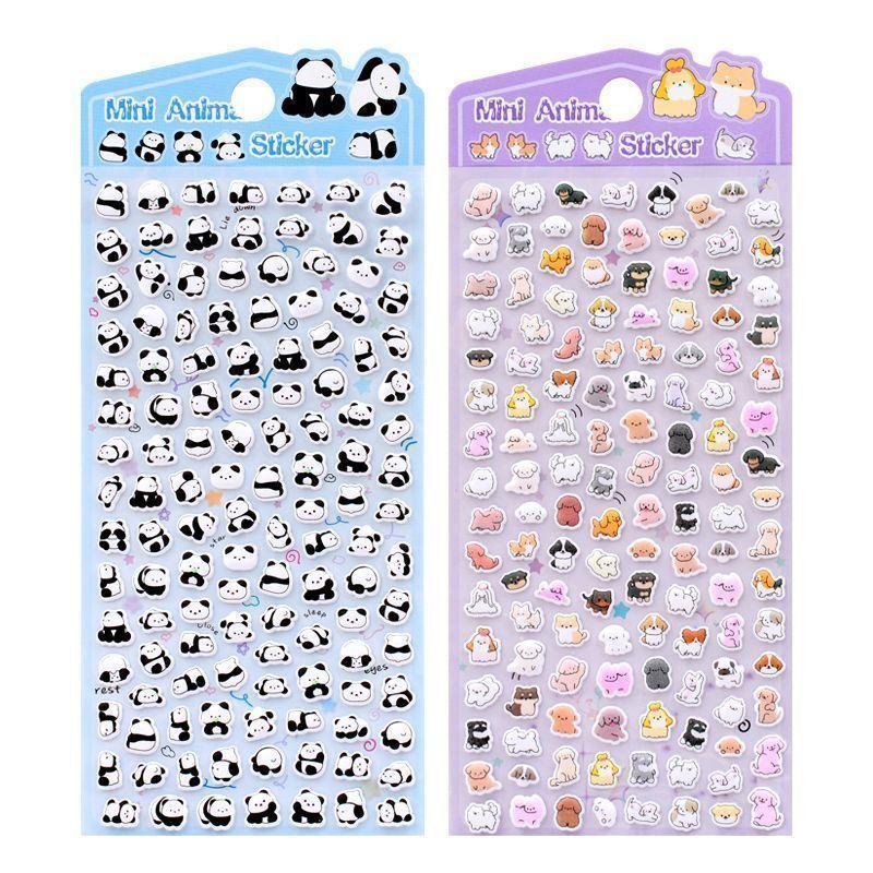 Color Animal Family Foam Puffy Stickers Cat Dog Waterproof Decals DIY Decor For Journal Photocard Phone Case Craft Stationery