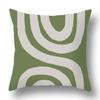 Nordic Abstract Green Geometric Pillowcase Flower Print Home Petal Velvet Pillow Cushion Cover