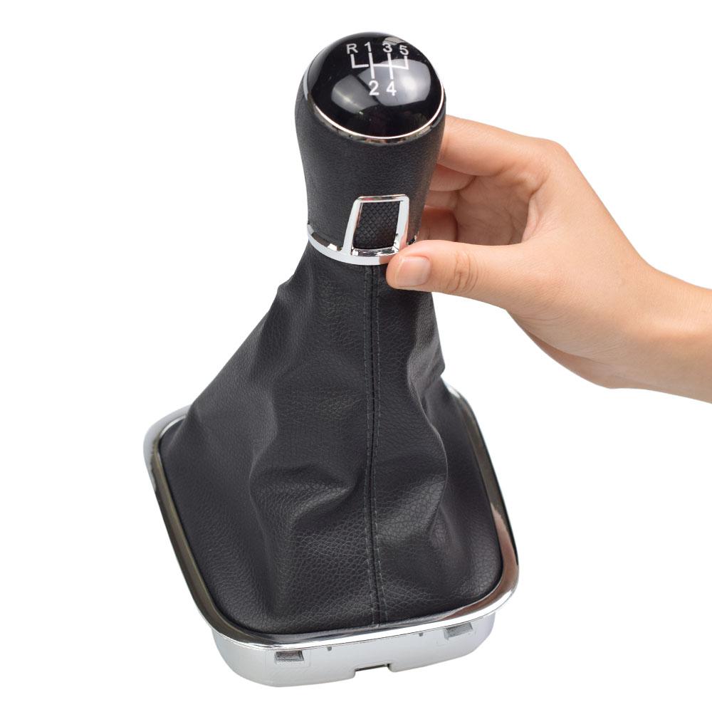 For VW Volkswagen Polo 6C 2015 2016 2017 2018 5 Speed Gear Gear Lever Stick Shift Knob With Leather Boot Car Styling