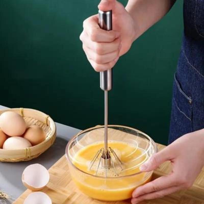 Semi-automatic Stainless Steel Hand Mixer for Eggs, Coffee and Milk