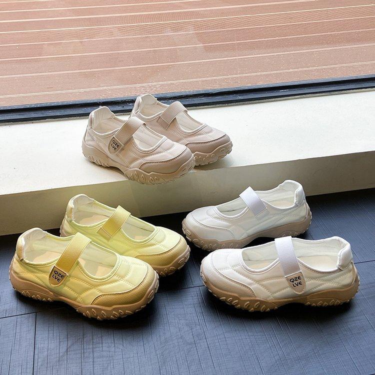 Platform Sports Mary Jane Women's Shoes 2025 New Summer Velcro Breathable Single Shoes Casual Mountaineering Forrest Gump Shoes