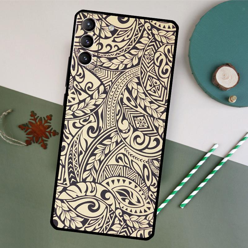 Maori Tribal Samoan Polynesian Print Phone Case For Samsung Galaxy S26 S23 Ultra S20 S21 S22 S24 S25 Plus S10 S25 FE Back Cover